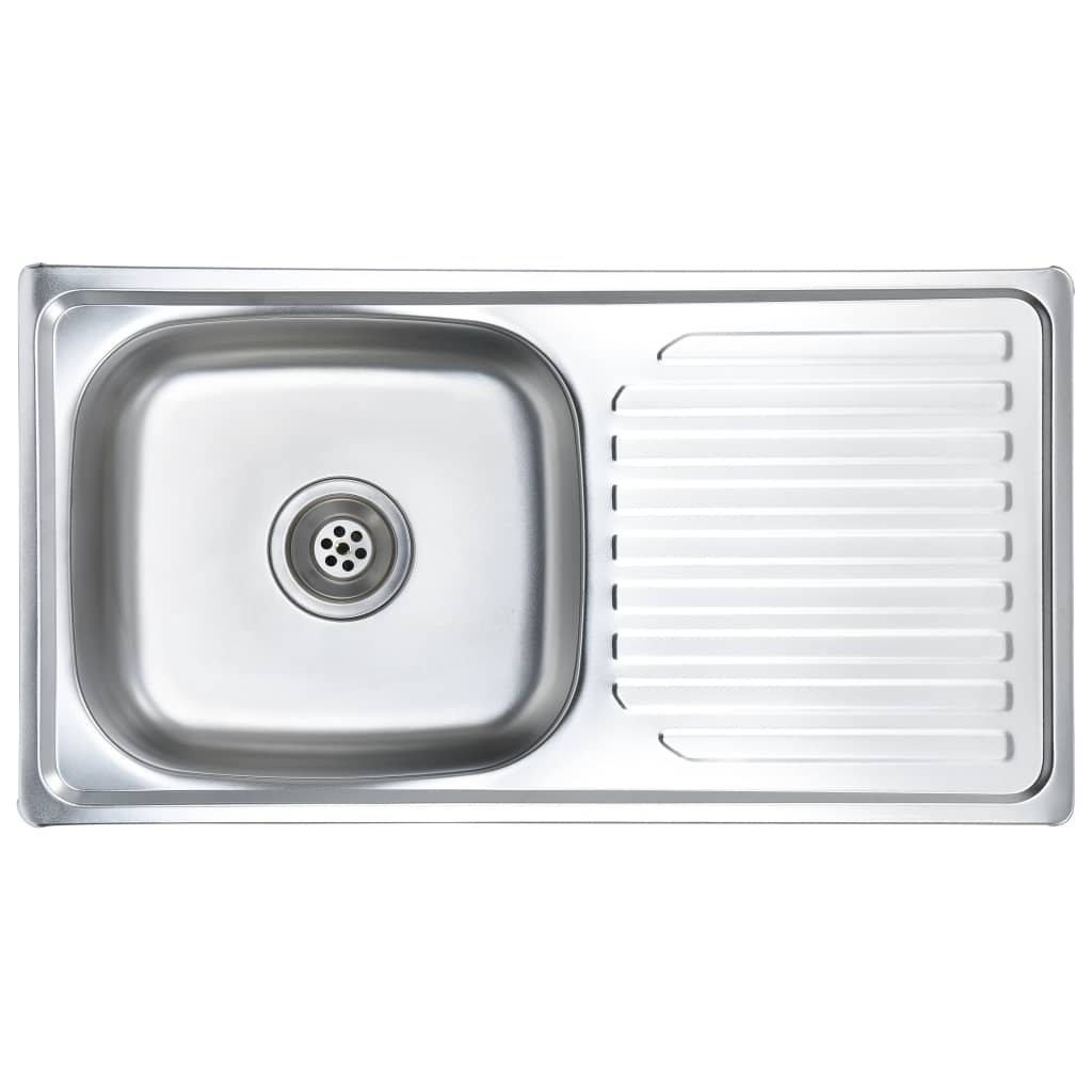 vidaXL Kitchen Sink Undermount Sink with Strainer Stainless Steel Sink Round
