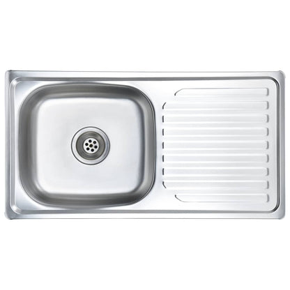 vidaXL Kitchen Sink Undermount Sink with Strainer Stainless Steel Sink Round