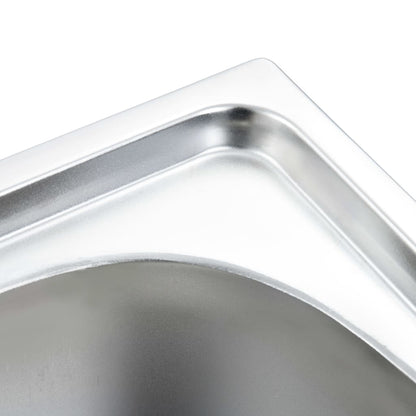 vidaXL Kitchen Sink Undermount Sink with Strainer Stainless Steel Sink Round