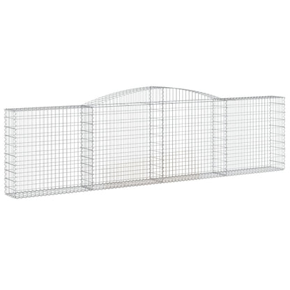 vidaXL Arched Gabion Baskets 8 pcs 157.5"x11.8"x39.4"/47.2" Galvanized Iron