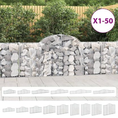 vidaXL Arched Gabion Baskets 8 pcs 157.5"x11.8"x39.4"/47.2" Galvanized Iron